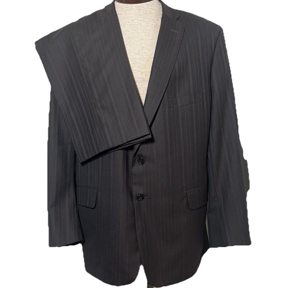 Tom James‎ Holland Sherry Savile Row London Chocolate Tonal Stripe suit 44-46R
